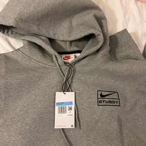 Nike x stussy grey hoodie sweatshirt